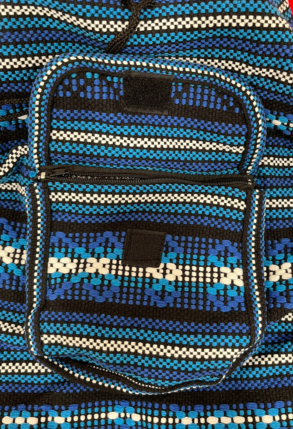 Woven Drawstring Multicolor Backpack made in Mexi… - image 5