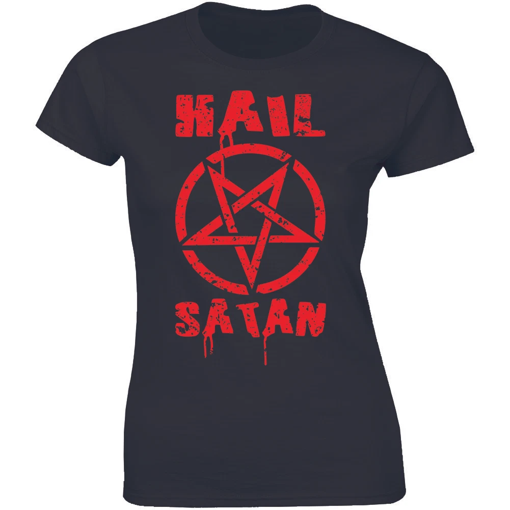 Hail Satan T Shirt Pentagram Rock Goth Unholy Satanic Punk Emo Alternative Tee