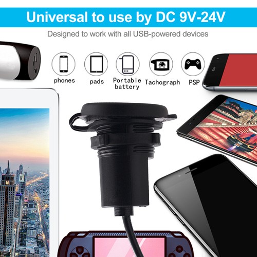 Motorcycle Mobile Phone Charger Bike Charging Port Waterproof Dual Usb Panel - 第 3/11 張圖片