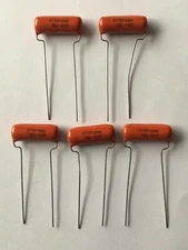5 pcs Sprague Orange drop Capacitors 3300pF .0033uF 1600V 1.6kV 715P 5%