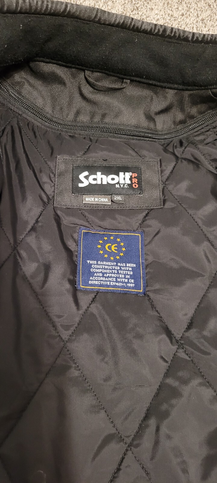 Schott PRO NYC  Rare Nylon Racing Jacket  SIZE 2XL GREAT SHAPE