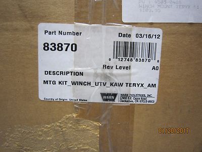 イズ WARN WINCH MOUNT 83870 KAWASAKI TERYX 04-13 W/O EPS | eBay
