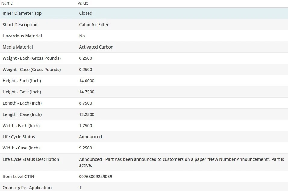 Салонный воздушный фильтр WIX для LEXUS RX330 2004-2006 V6-3,3 л - Изображение 4 из 4