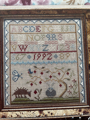 Cross Stitch Chart Hedgehog Sampler Sheepish Designs Cottage Core ABCs Tree 123