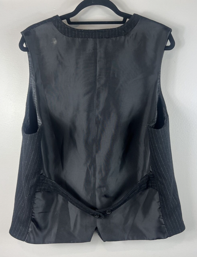 NWOT Marc Anthony Vest Black Pinstripe XXL - Picture 2 of 9
