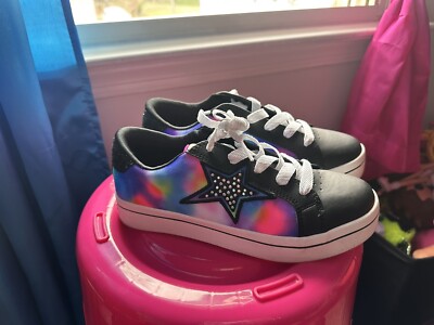 Girl Shoes, Size 4  ￼Skechers Los Angeles Hi-lite Starry Cloud, Rainbow Tie-dye