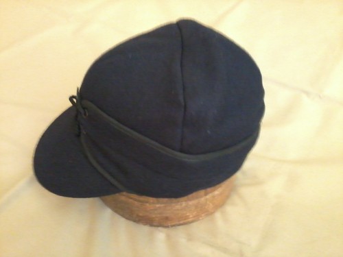 Vintage Wool Railroad Cap, Navy Size 7 