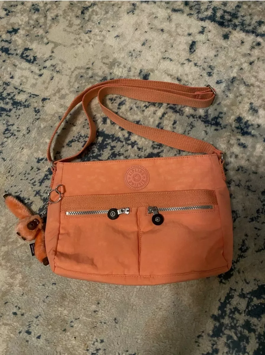 Kipling Angie Nylon Shoulder Bag Crossbody Pink Sherbet Coral