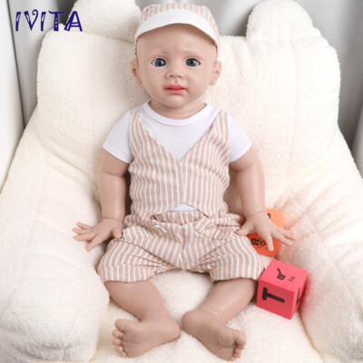 IVITA 20'' Puppen Silikon Rebornpuppen Baby Junge Squishy Silicone Reborn Doll