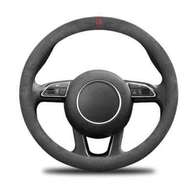 Car Anti-Slip Black Alcantara Suede Steering Wheel Cover For Audi A1 A3