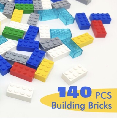 Klassische Bausteine Block 4x2 Bolzen 140 Stück kompatibel mit den meisten großen Marken