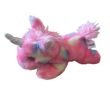 Aurora Jellyroll Unicorn Plush Stuffed Animal Toy Pink Yellow Blue 5" Floppy
