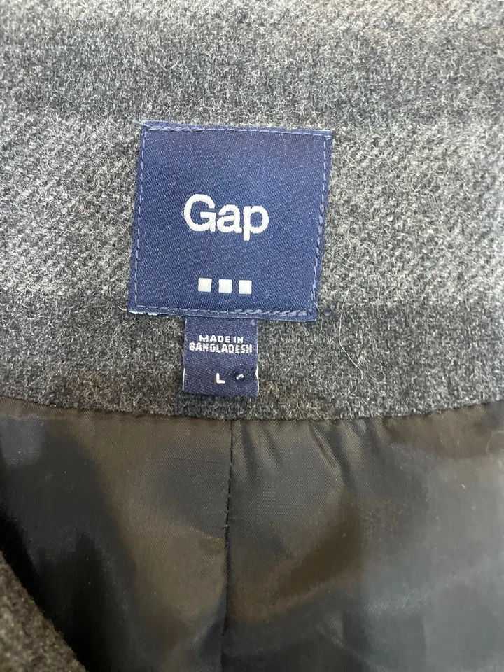 Chaquetón de lana a rayas grises talla grande Gap para mujer Foto 3 de 3