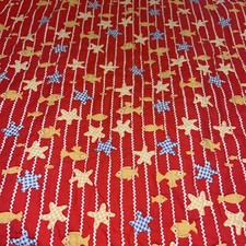 Vintage handmade ocean fish star fish baby quilt blanket toddler Hand stitched