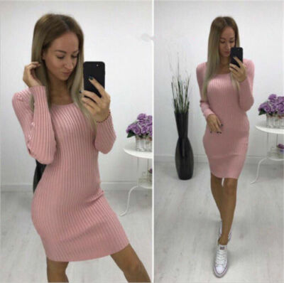 ON SALE!! Bodycon Knit Sweater Dress Slim Long Sleeve One ON SALE!! Bodycon Knit Sweater Dress Slim Long Sleeve One