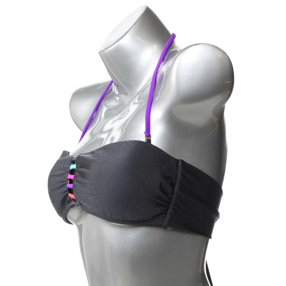 Pasas NUEVO Top Bandeau Bandeau Mujer L Carbón Moda Elástico Ojo de Cerradura $19 Foto 2 de 3