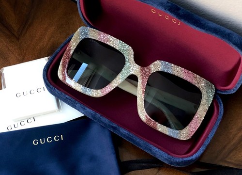 NEW GUCCI Ivory Multi-Color Glitter 