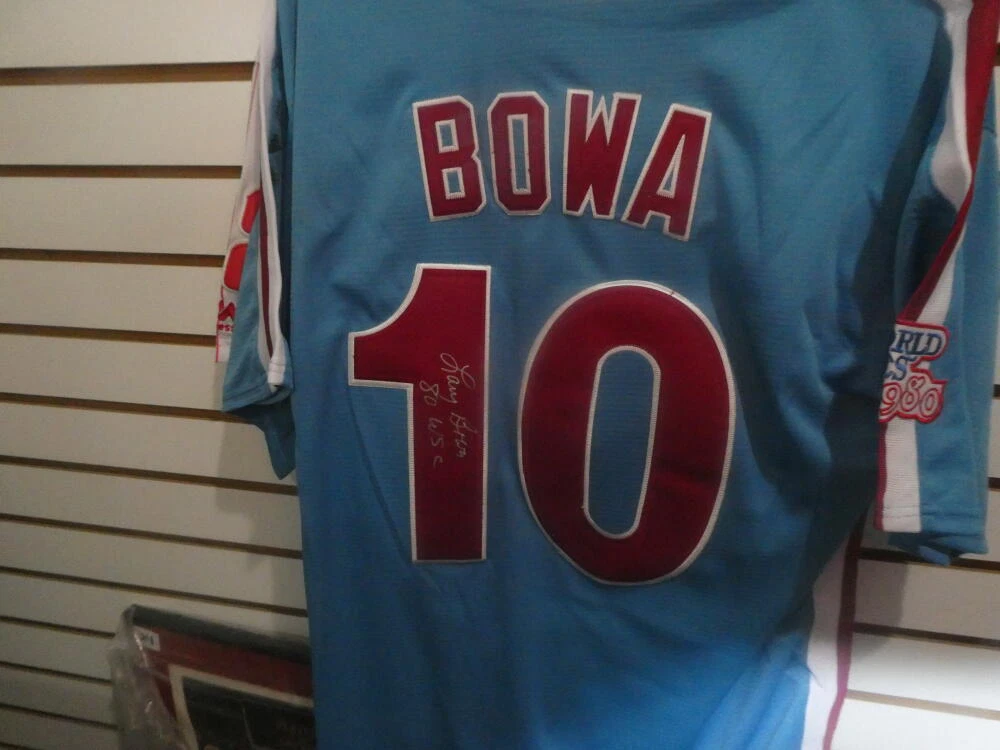 Larry Bowa Philadelphia Phillies signed Replica Blue Throwback jersey COA  Inscr