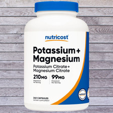 Nutricost Potassium 99 mg Magnesium 210 mg Citrates, 240 Capsules