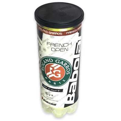 Babolat French Open All Court Tennis Balls Roland Garros 3 Ball Can SEALED NEW