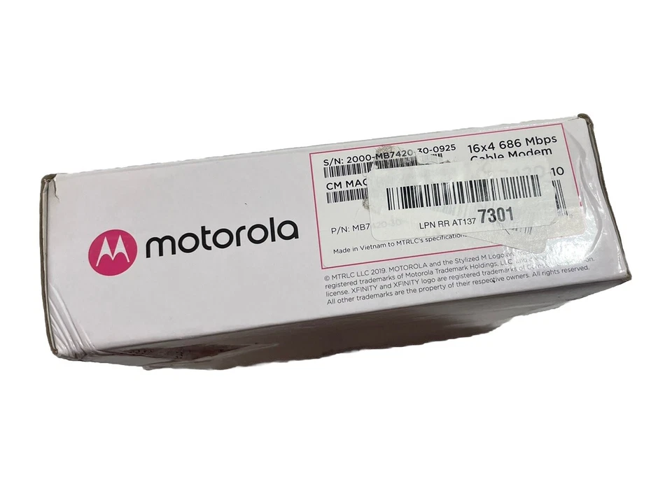 Motorola 16X4 Cable Modem Model MB7420, 686 Mbps New Open Box - Image 3 of 4