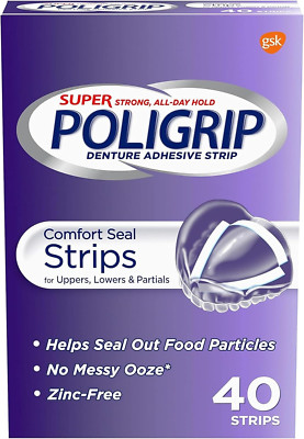Super Poligrip Comfort Dichtungsstreifen Zahnersatzkleber - 40 Streifen
