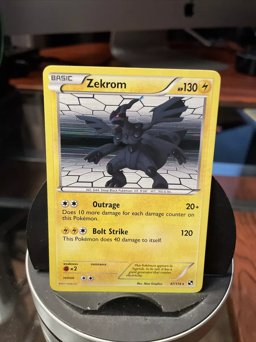 ZEKROM 47/114 BLACK & WHITE Pokemon Card RARE HOLO 130 HP!