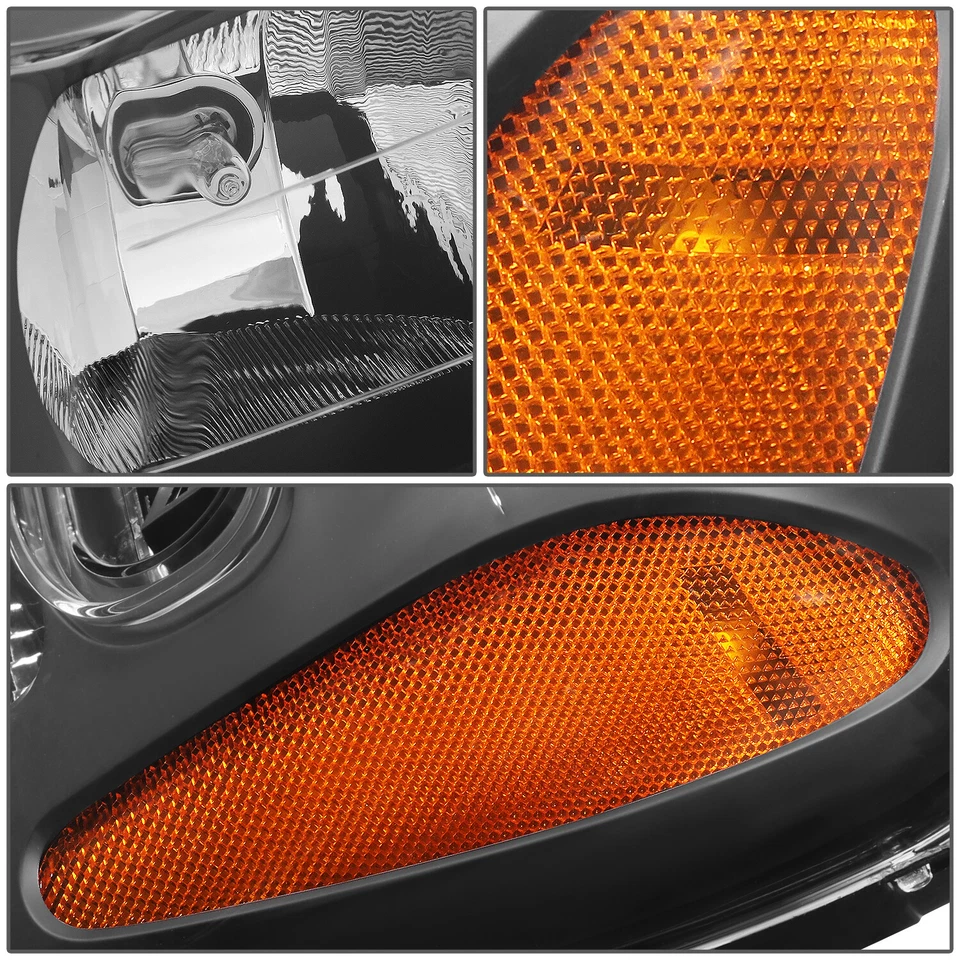 ДЛЯ CHEVY TRABLAZER SUV 2002-2009 ЧЕРНЫЙ/ЯНТАРНЫЙ ФАРЫ ГОЛОВНОГО СВЕТА ЛАМПА - Изображение 4 из 4