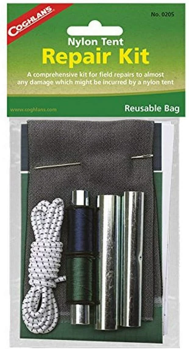 Nylon Tent Repair Kit ripstop 2 patches thread emergency camping