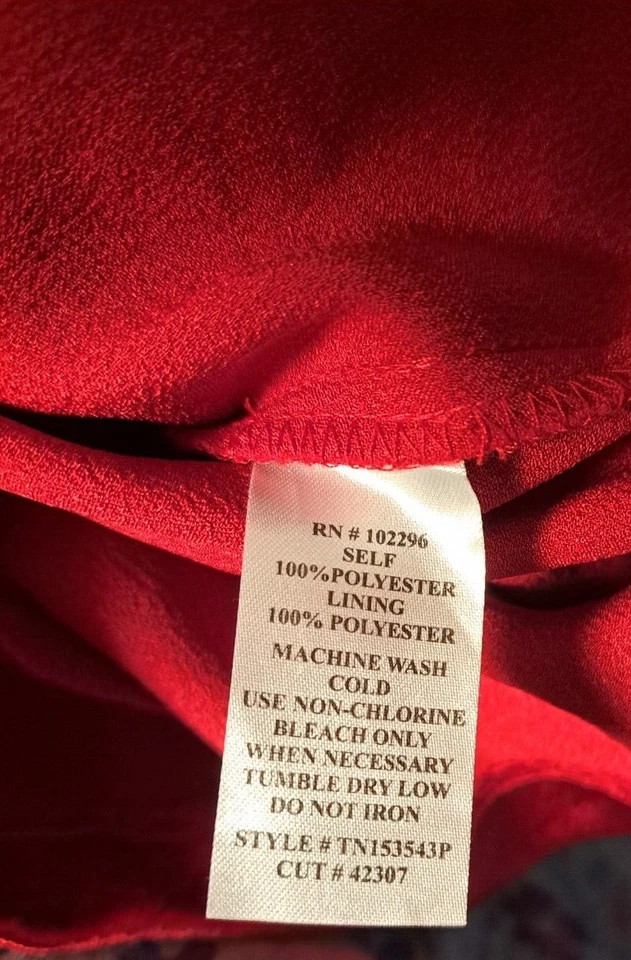 Connected Petite Size 10P Red Sleeveless Satin Sheath Dress - Image 4 of 4