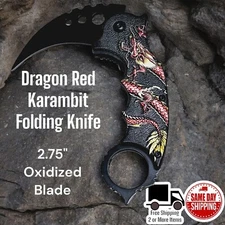 7” Red Dragon Tactical Claw Karambit Assisted Folding Pocket Knife