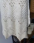 HANDMADE CROCHET BLANKET Vintage Original Ivory Afghan Sofa Throw — photo 1