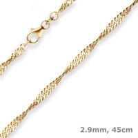 2,9Mm Singapurkette Collier Halskette Aus 375 Gold Gelbgold 45Cm