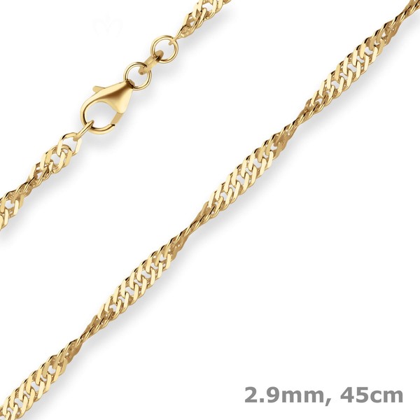 2,9Mm Singapurkette Collier Halskette Aus 375 Gold Gelbgold 45Cm-image