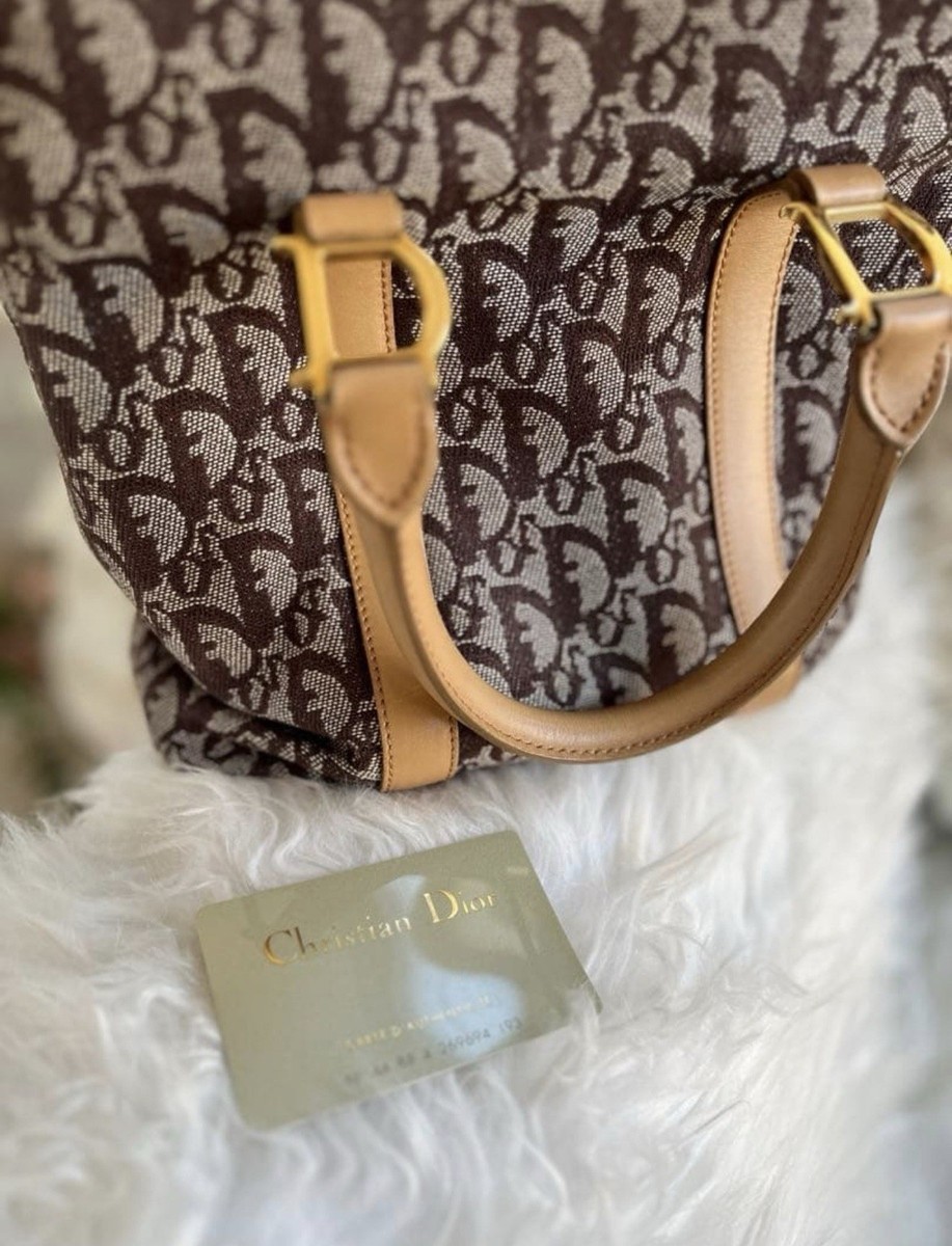 Christian Dior Logo Brown Canvas Tote Bag/Authentic | eBay