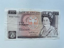 1980s Bank of England £10 Bank Note - Queen Elizabeth II / Duke Of Wellington