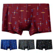 Men's Cotton Boxer Briefs with Pouch and Unique Print for Daily Comfort