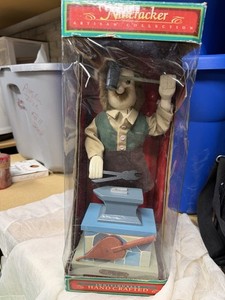 Vintage Artisan Collection Nutcracker Blacksmith Wood Hand Crafted Figurine