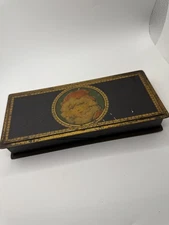 Antique GSW Co. Tin Box with Young Lady Portrait – Early 1900s Decorative Storag