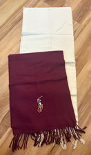 Pack of 2 - Polo Ralph Lauren Wool Blend Scarf Plaid White and Maroon
