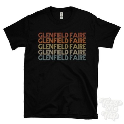 GLENFIELD FAIRE REPEATED RETRO STYLE T-SHIRT mens & womens uk place name gift
