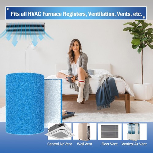 12"X120" 8 Electrostatic Cut to Size Air Filter Material, Blue & White, Cut t... - Picture 6 of 7