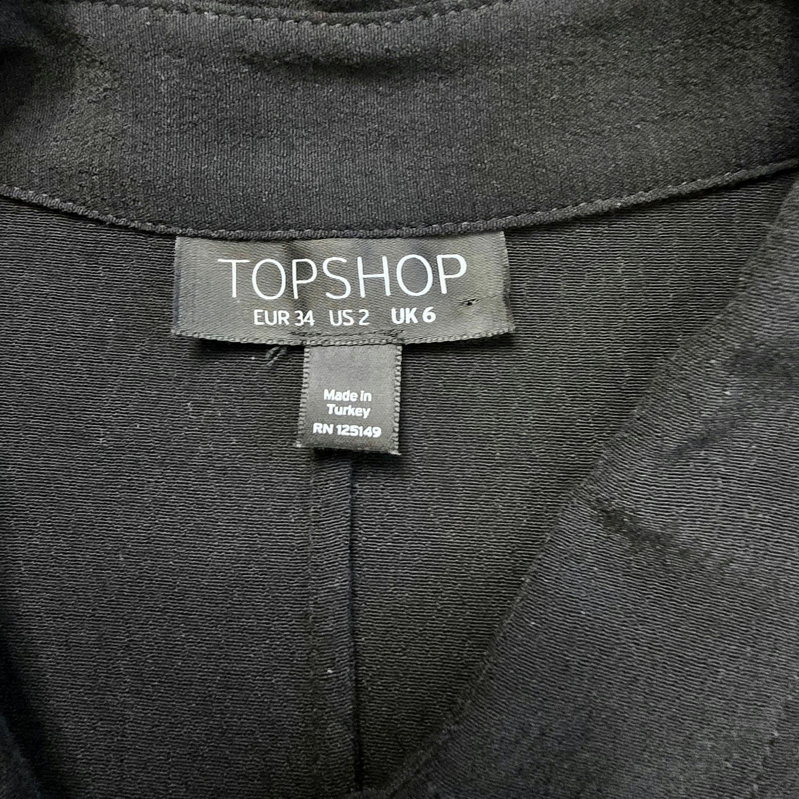 TopShop Black Drawstring Solid Mini Shirt Dress W… - image 6