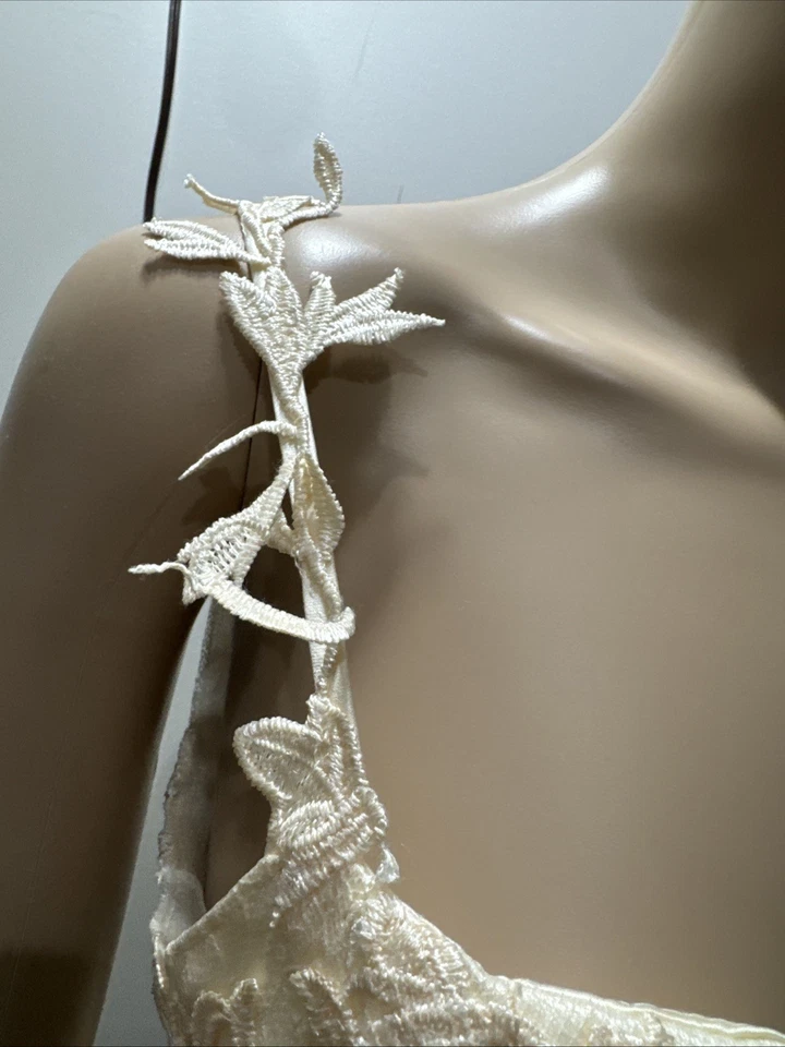 Vestido para mujer boda estrás encaje espalda fiesta formal noche vestido beige Foto 4 de 4