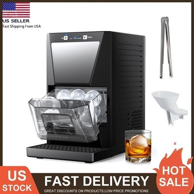 2'' Clear Ice Ball Maker Countertop 52 Pcs/Day 2 Pcs in 40Mins Ice Making Machine