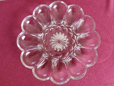 Eierplatte Glas für 12 Eierhälften, Servierschale Ostern, 25cm
