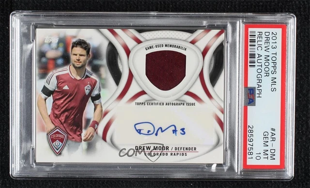 2013 Topps MLS Auto Relics Drew Moor #AR-DM PSA 10 GEM MT Auto 2k3