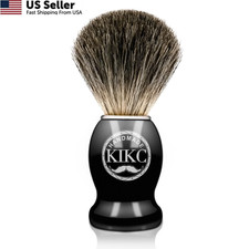 KIKC Hand Crafted Pure Badger Shaving Brush for 1 Count (Pack of 1), T1(Wood)