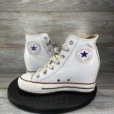 Converse Womens Chuck Taylor All Star Lux Leather Hidden Wedge Sneakers Size 6.5