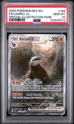 PSA 10 GEM MINT Excadrill Ex #168 Pokemon Blk En-Black Bolt | eBay